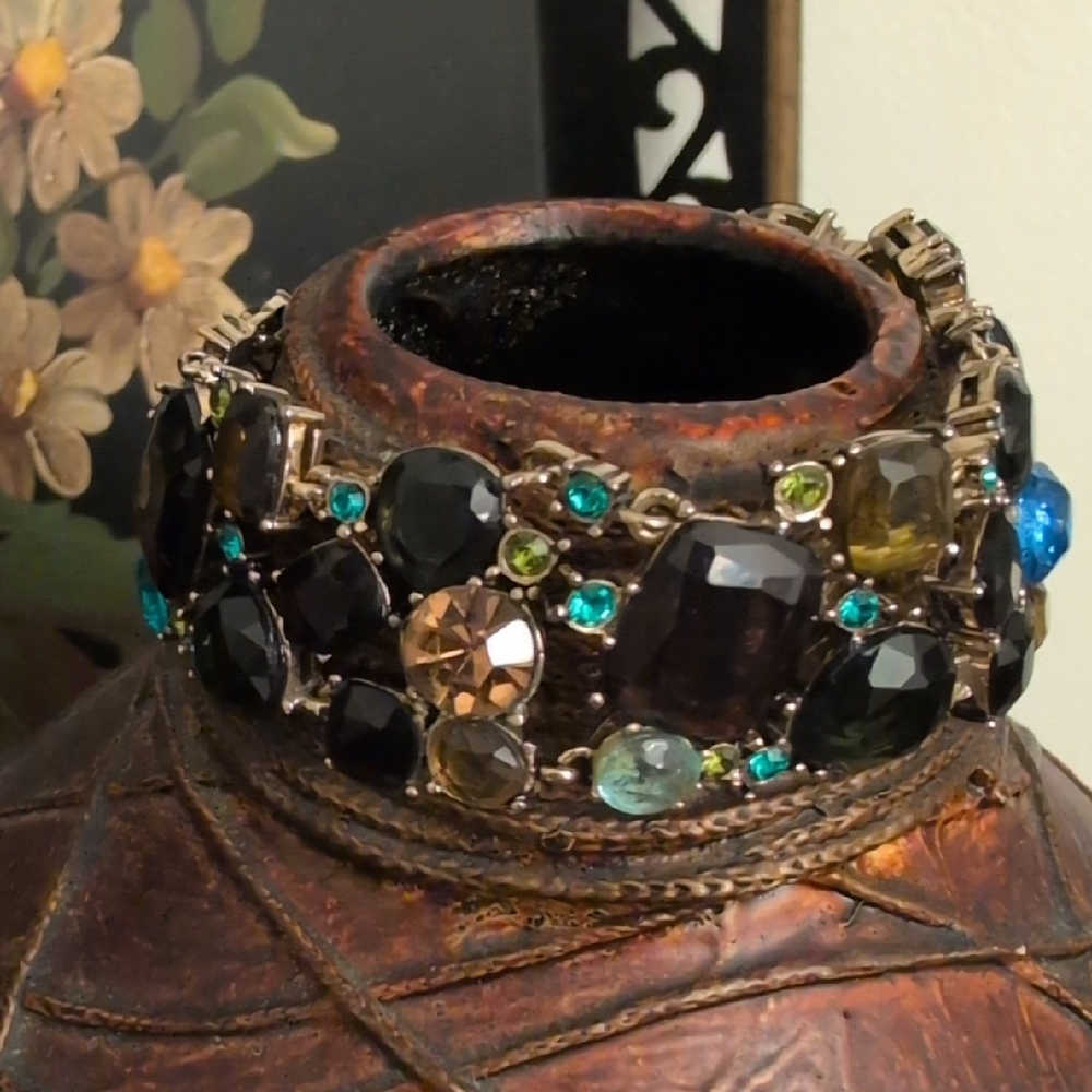 Monet Multicolor Gemstone Statement Bracelet - image 4